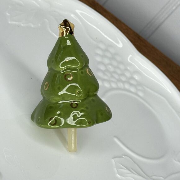 Nora Fleming Retired Christmas Tree NF Initials Embossed Gold Star On Top RARE - Picture 2 of 7